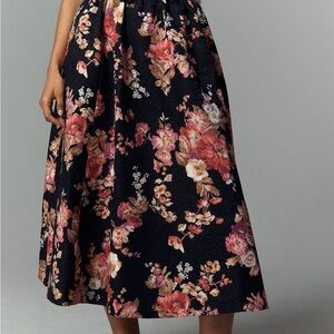 Anthropologie Maeve Jacie Jacquard Floral Skirt- S
